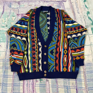 Vintage Geccu Merino Wool 3D Knit Sweater Coogi Style M Crewneck Art To Wear